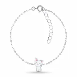 Katze Kinderarmband aus Silber und Anhänger aus Silber