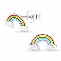 Regenbogen Emaille Kinderohrringe in Silber - Little Ones
