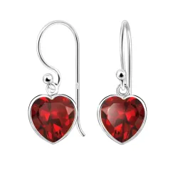 lange Herzen Zirkon Ohrringe in Silber - Little Ones