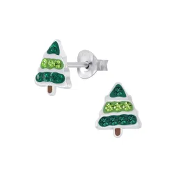 Weinachtsbaum Bergkristall Kinderohrringe in Silber - Little Ones