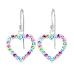 lange Herz Bergkristall Ohrhänger in Silber - Little Ones