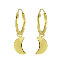 12 mm Mond Kinderohrringe in vergoldetem Silber - Little Ones
