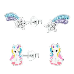 Einhorn Kinderohrringe in Silber - Little Ones