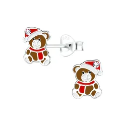 Teddybär Kinderohrringe in Silber - Little Ones
