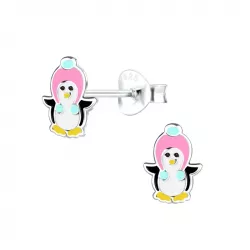 Pinguin Kinderohrringe in Silber