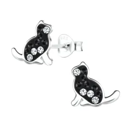 Katzen Kinderohrringe in Silber - Little Ones