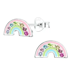 Regenbogen Kinderohrringe in Silber - Little Ones