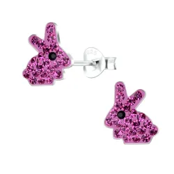 Kaninchen Kinderohrringe in Silber - Little Ones