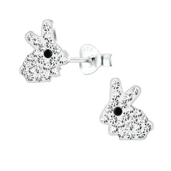 Kaninchen Kinderohrringe in Silber - Little Ones