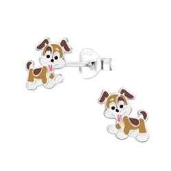 Hunde Kinderohrringe in Silber - Little Ones