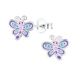 Schmetterlinge Kinderohrringe in Silber - Little Ones