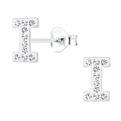 buchstab i Bergkristall Ohrringe in Silber - My Letter