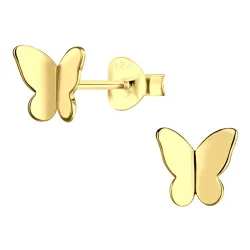 Schmetterlinge Ohrringe in vergoldetem Silber - Little Ones