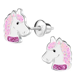 Einhorn Kinderohrringe in Silber - Little Ones
