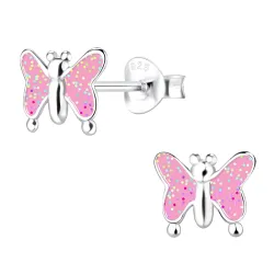 Schmetterlinge Kinderohrringe in Silber - Little Ones