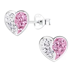 Herz rosa Kinderohrringe in Silber - Little Ones