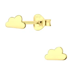 Wolken Kinderohrringe in vergoldetem Silber - Little Ones