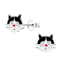 Katzen Kinderohrringe in Silber - Little Ones