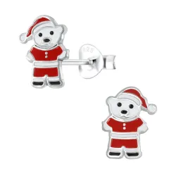 Teddybär Kinderohrringe in Silber - Little Ones