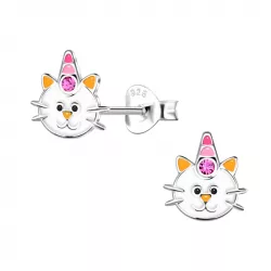 Katzen Kinderohrringe in Silber