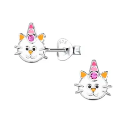 Katzen Kinderohrringe in Silber - Little Ones