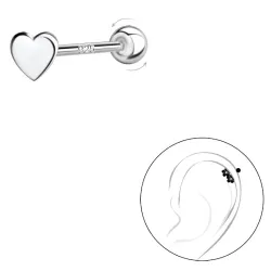 Herzen helix piercing in Silber