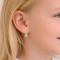 Schmetterlinge hellgrünem Kinderohrringe in Silber - Little Ones