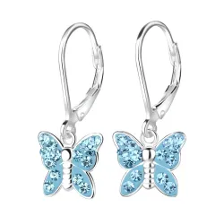 Schmetterlinge blauem Kinderohrringe in Silber - Little Ones