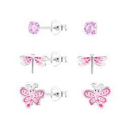 Schmetterlinge Kinderohrringe in Silber - Little Ones
