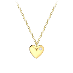 Herz Zirkon Halskette aus vergoldetem Sterlingsilber