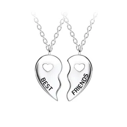 Best friends Herz Set mit 2 Halskette aus Silber - Little Ones