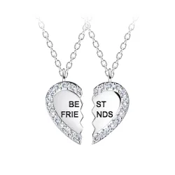 Best friends Herz Set mit 2 Halskette aus Silber - Little Ones