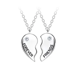 Best friends Herz Set mit 2 Halskette aus Silber - Little Ones