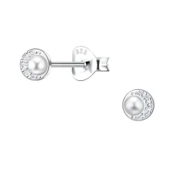 5 mm Perle Ohrstecker in Silber - Little Ones