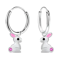 Kaninchen Bergkristall Kreole in Silber - Little Ones