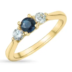 synthetische Saphir Goldring aus 9 Karat Gold