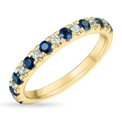 blauem synthetische Saphir Goldring aus 9 Karat Gold