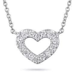 Herz Diamant Halskette in 14 karat Weißgold 0,10 ct
