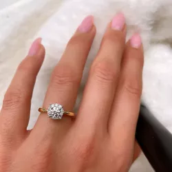echten Diamant Ring in 14 Karat Gold- und Weißgold 0,31 ct 0,22 ct