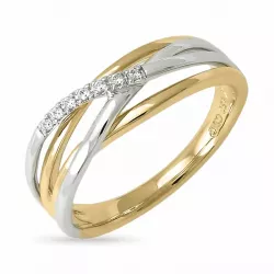 abstraktem Diamant Ring in 14 Karat Gold- und Weißgold 0,045 ct
