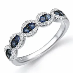 Saphir Diamantring in 14 Karat Weißgold 0,44 ct 0,21 ct