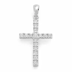 Kreuz Diamant Anhänger in 14 karat Weißgold 0,26 ct