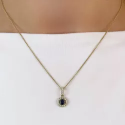 Saphir Diamantanhänger in 14 karat Gold 0,19 ct 0,45 ct