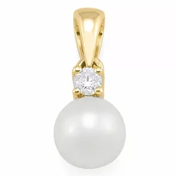 Perle Diamantanhänger in 14 karat Gold 0,05 ct