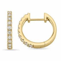 15 mm Diamant Kreole in 14 Karat Gold mit Diamant
