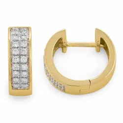 13 mm Diamant Kreole in 14 Karat Gold und Weißgold mit Diamant 