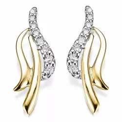 Diamant Ohrringe in 14 Karat Gold und Weißgold mit Diamant