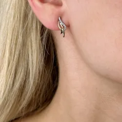 Diamant Ohrringe in 14 Karat Gold und Weißgold mit Diamant