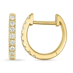 12,5 mm Diamant Kreole in 14 Karat Gold mit Diamant