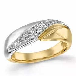 abstraktem Diamant Ring in 14 Karat Gold- und Weißgold 0,172 ct